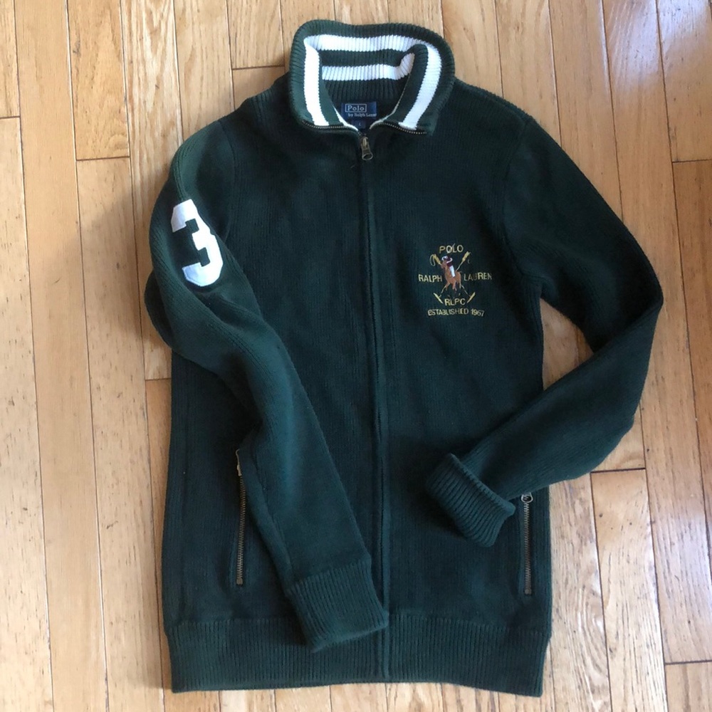 Boys Polo by Ralph Lauren Polo zip sweater green